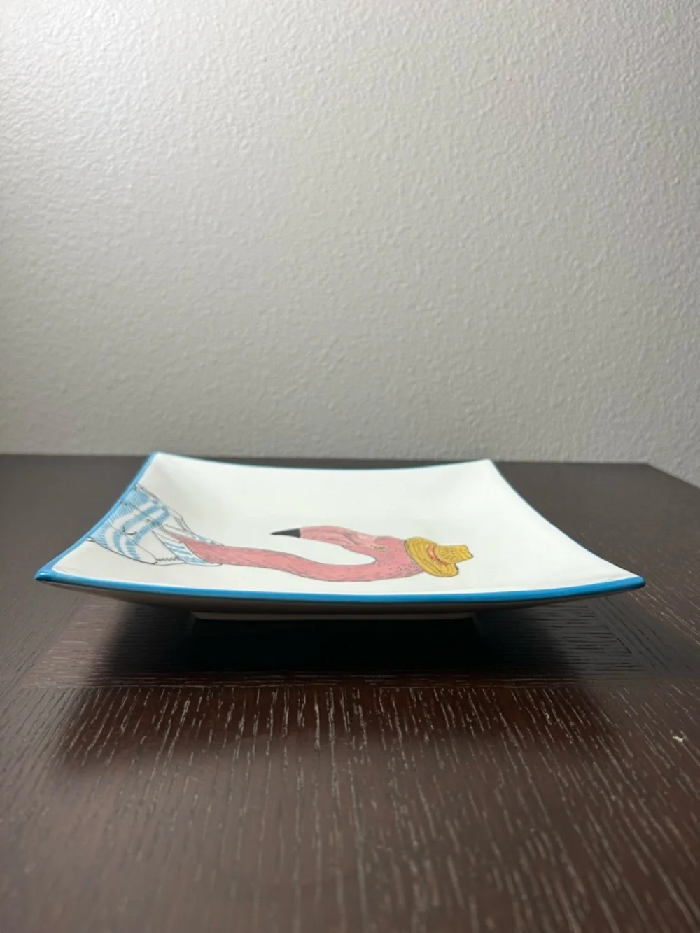 WEST ELM Collector's Editions Flamingo Salad Plate By RACHEL KOZLOWSKI 8 3/4